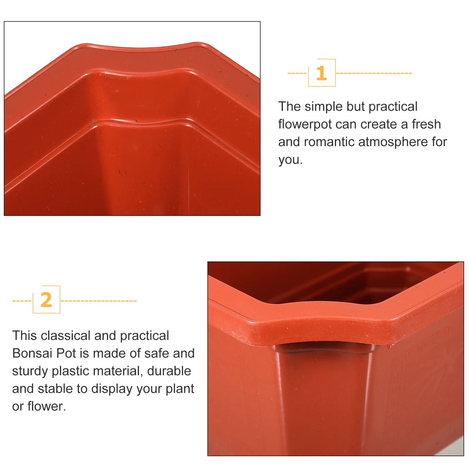 

10Pcs Thick Plastic Bonsai Pots Durable Lightweight Flowerpots for Gardening Home Office Indoor Plant Containers