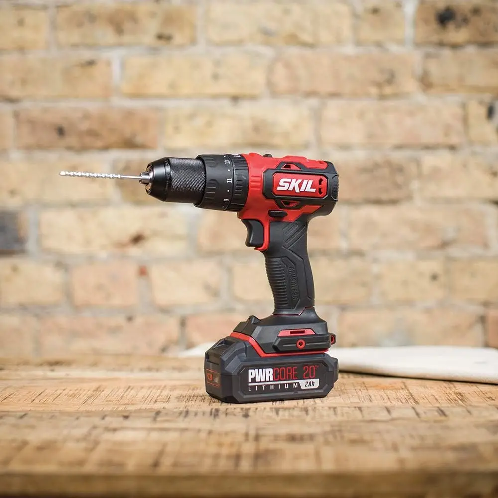 Pwr Core 20 Brushless 20V 1/2 Inch Hammer Drill Includes 2.0Ah Lithium Battery And Pwr Jump Charger - Hd529402