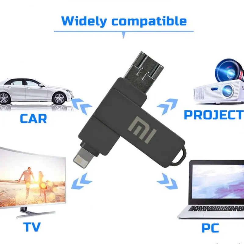 แฟลชไดรฟ์ TYPE-C Xiaomi 2TB 3 in 1 USB Stick 3.0 128GB PEN Drive 1TB กันน้ำ pendrive pendrive Memory Disk สำหรับ iPhone 15 PRO MAX