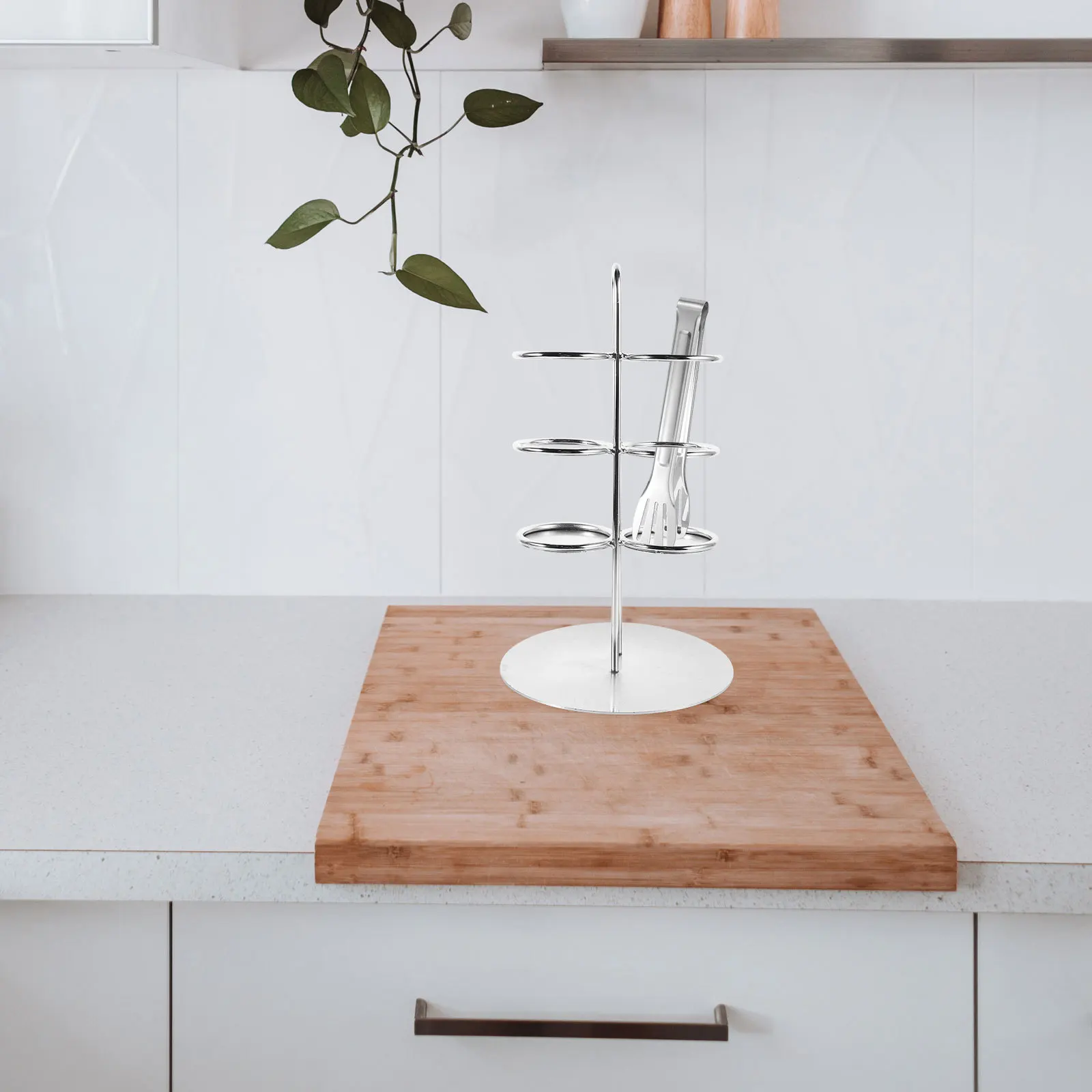 

Stainless Steel Food Tongs Hanging Rack Space Saving Kitchen Utensil Holder Cold Storage Spoon Bread Organizer