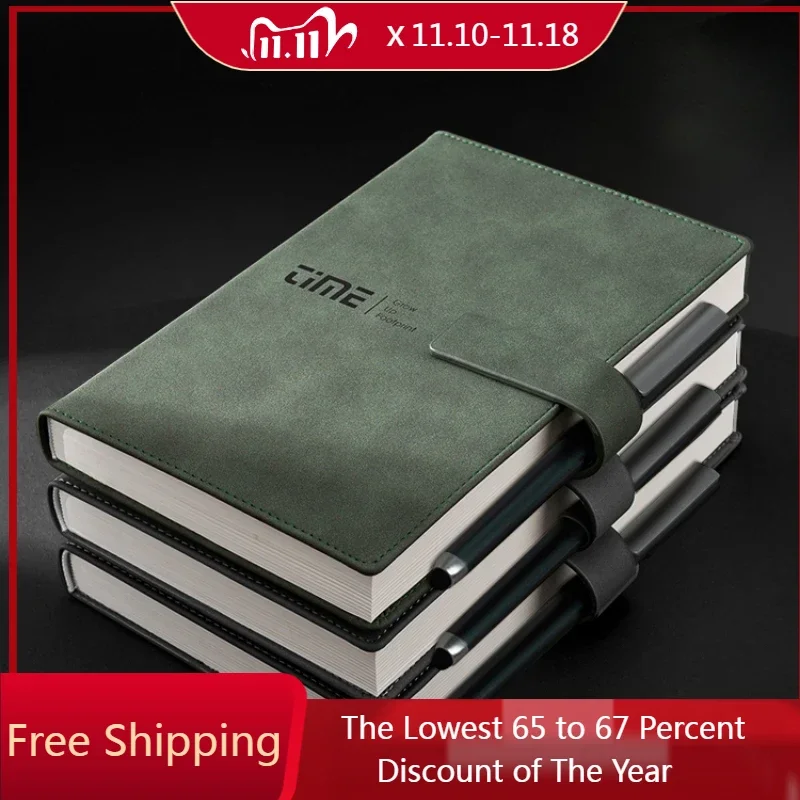 A5/B5 BIJI Leather Notebook Business Office Notebooks 224 Pages Simple Diary for College Students Office Accessories Stationery