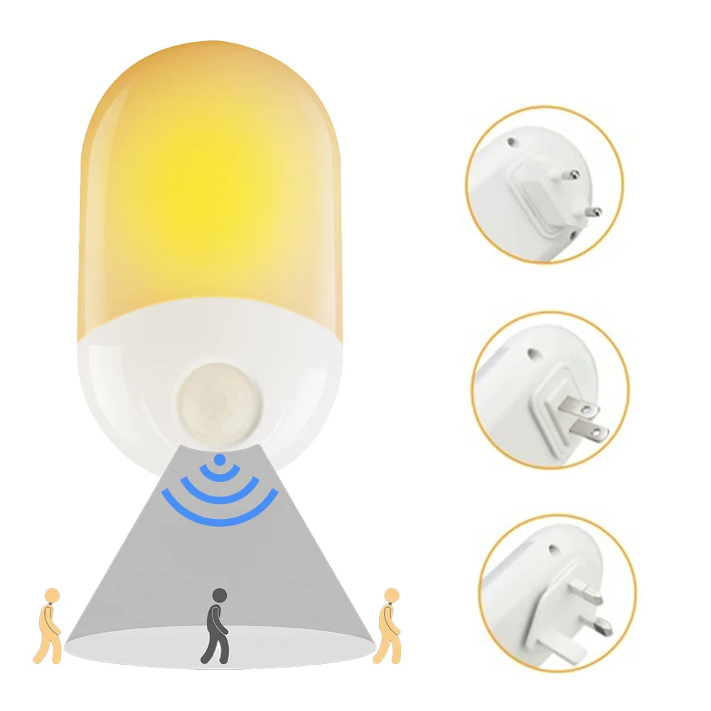 

PIR Motion Sensor Night Light LED Smart Sensor Light Wireless Lighting Plug Lamp Hallway Bedroom Closet Stair Lamps Night Light