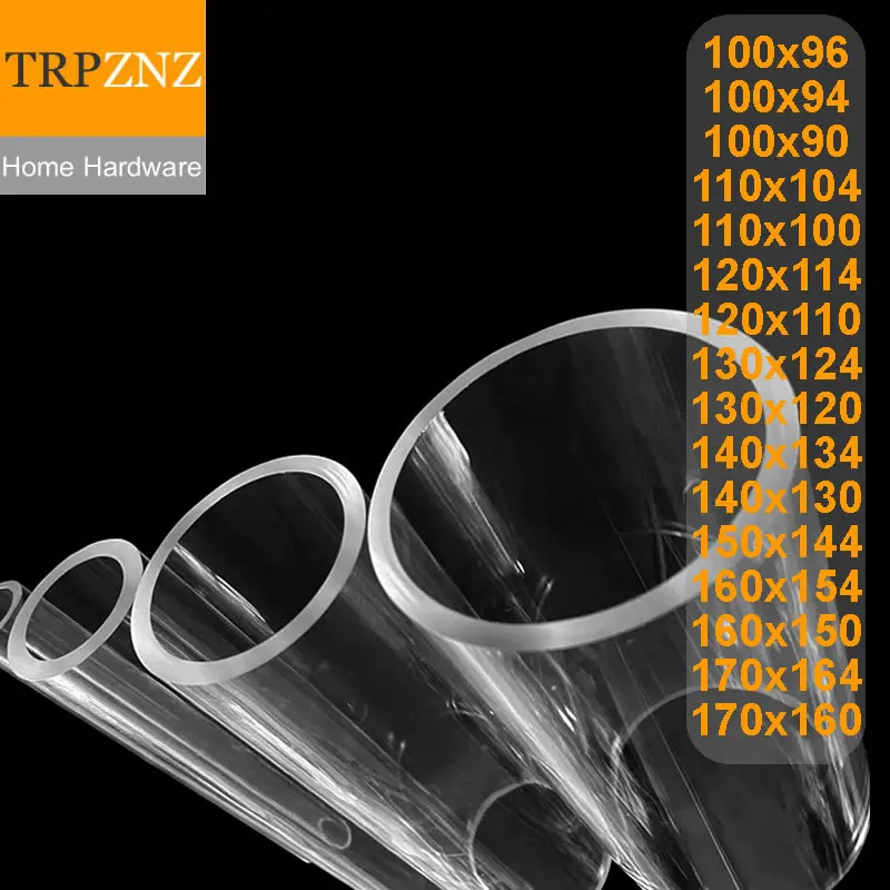 

Polycarbonate PC Pipe OD 100 110 120 130 140 150 160 170mm Plastic Rigid Tubing High Transparency Shatterproof for Doors Windows