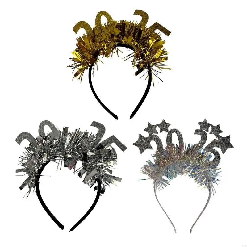 

340D 2025 New Year Headband Carnivals Party Hairband Festival Celebration Hair Hoop