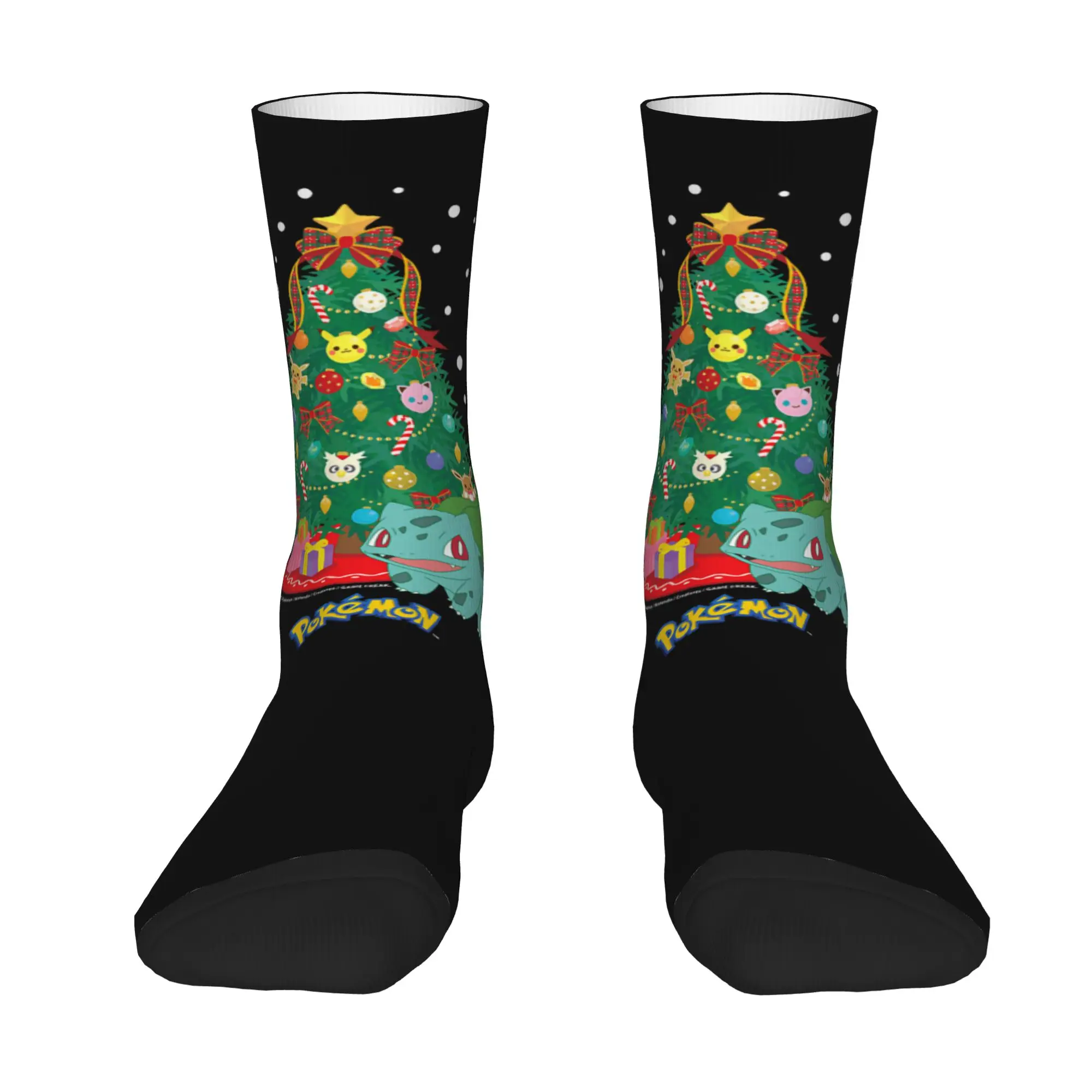 cycling socks Pokemon   Christmas Tree Crazy Men's compression Socks Unisex items Crew Sock