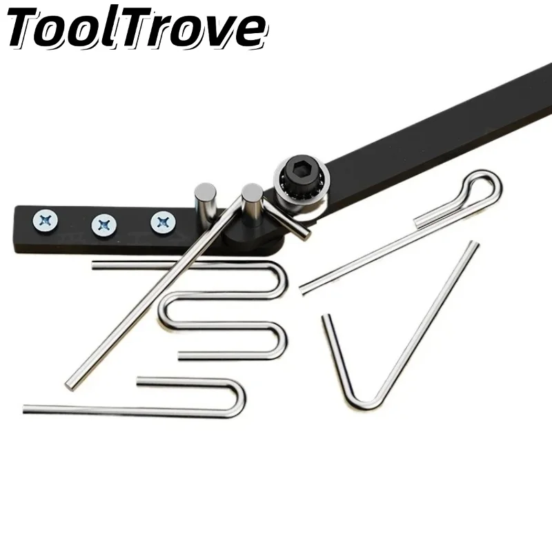 多機能ミニ手動ワイヤーベンダー - 90度直角鉄線曲げツール、ユニバーサル銅棒曲げ機