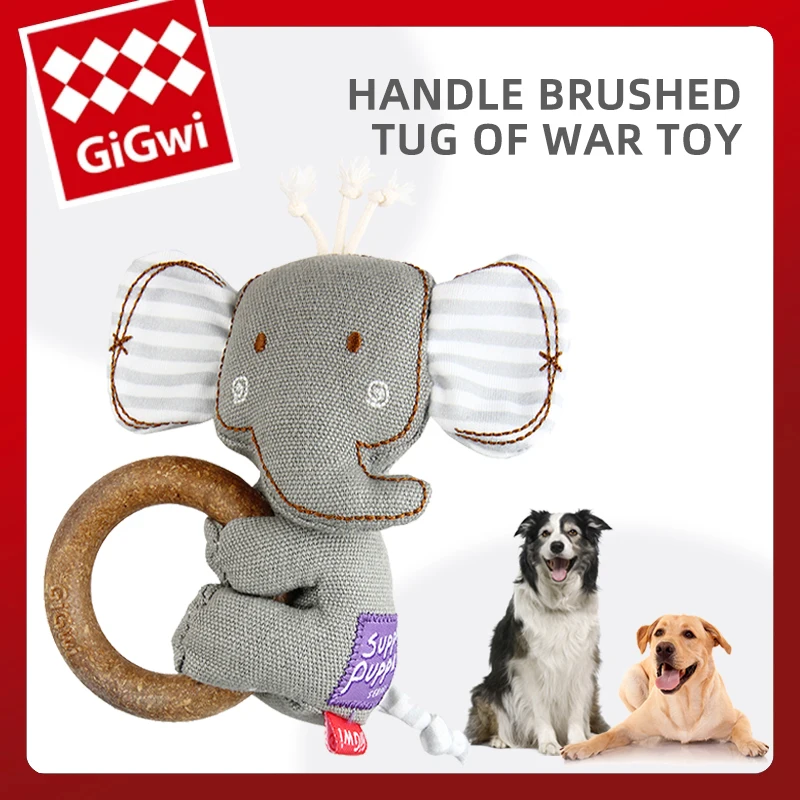 

GiGwi Pet Dog Toy Suppa Puppa Plush Toys with Handle Squeaky Interactive Bite Resistance Training Doll for Dogs Durable Chew Toy