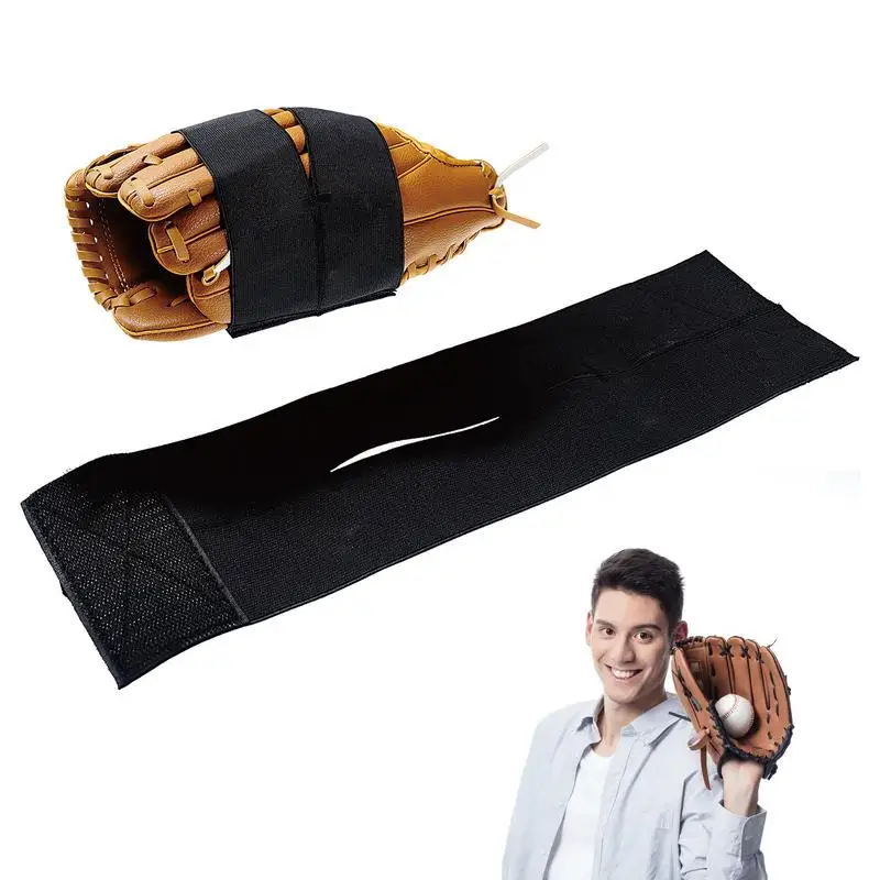 

Softball Mitt Strap Elastic Wrap For Softball Mitts Black Mitt Wrap For Men Women Portable Mitt Strap For Baseball Softball