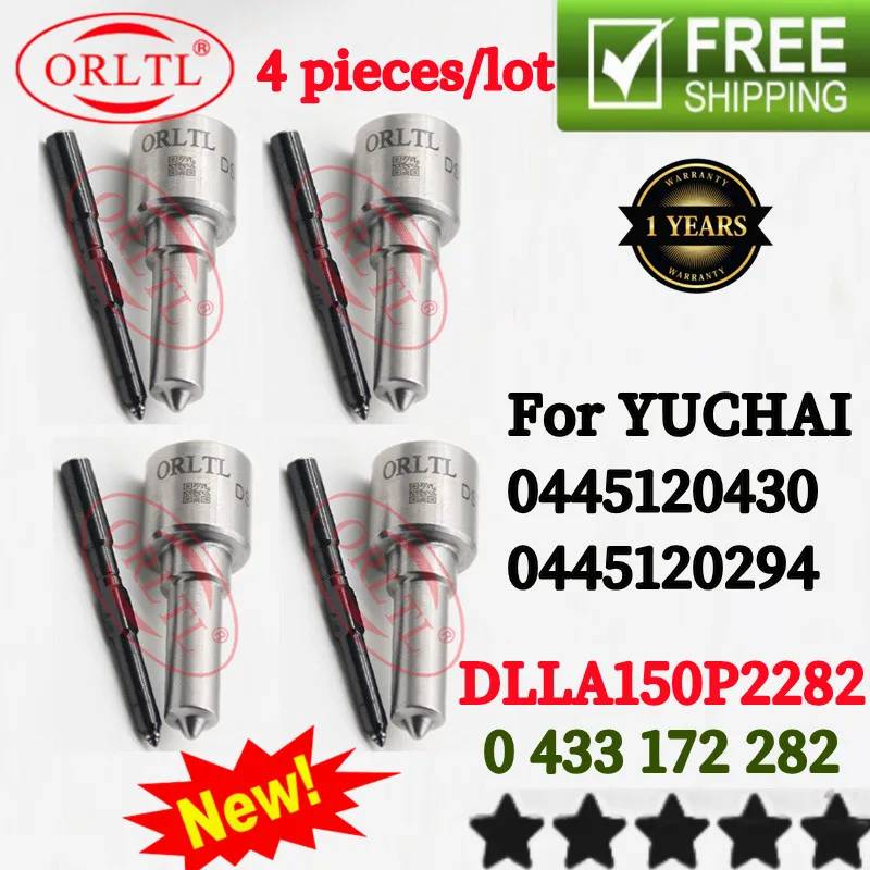 4 PCS DLLA150P2282 OEM 0 433 172 282 Sprayer Diesel Fuel Nozzle For YUCHAI 0445120430 0445120294 ORLTL