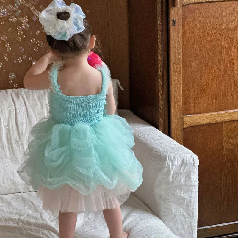 2025 Girls' Spaghetti Strap Dress, Children's Princess Dress, New Summer Outfit for Baby Girls