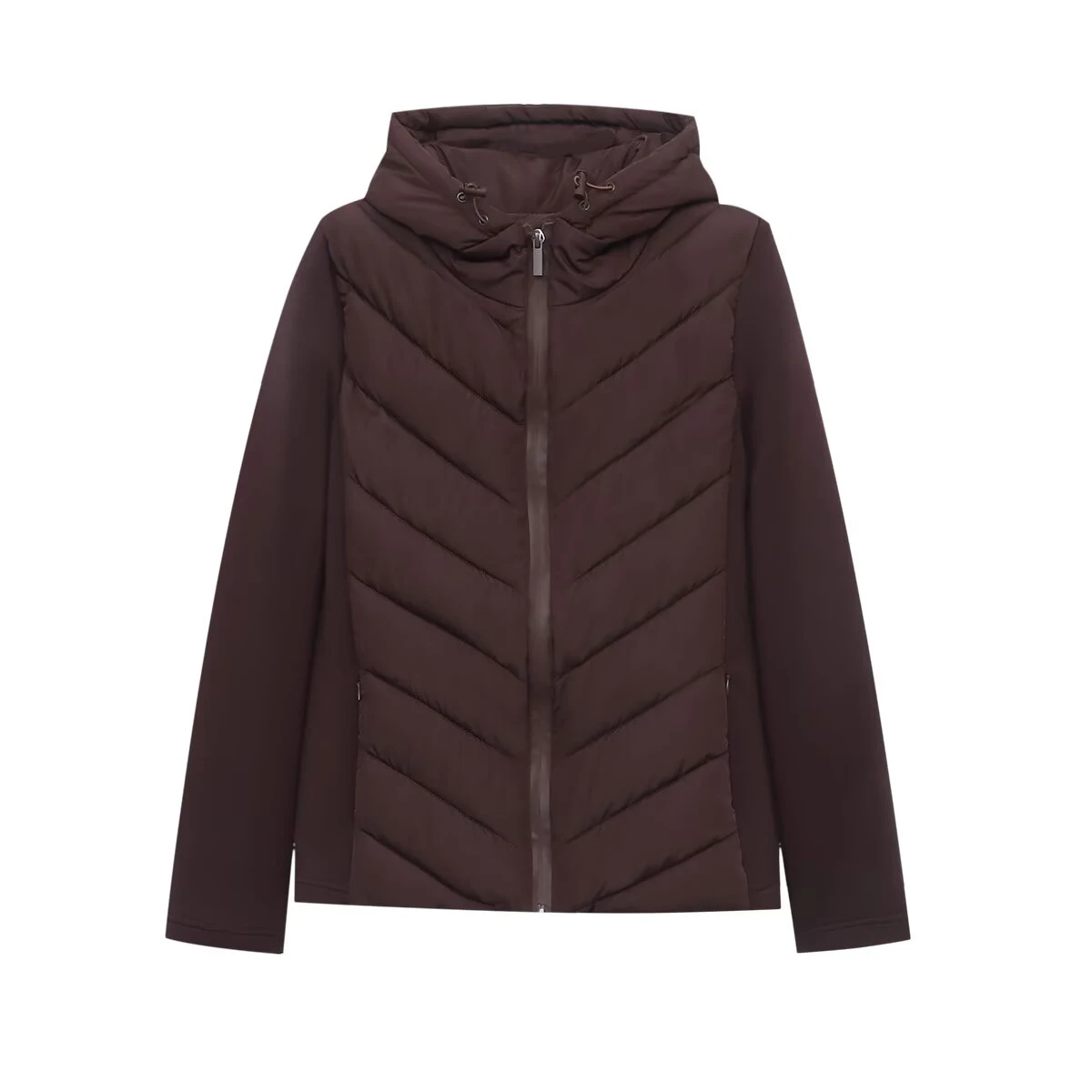 European and American style 2025 winter new women's versatile long sleeved hooded spliced cotton jacket