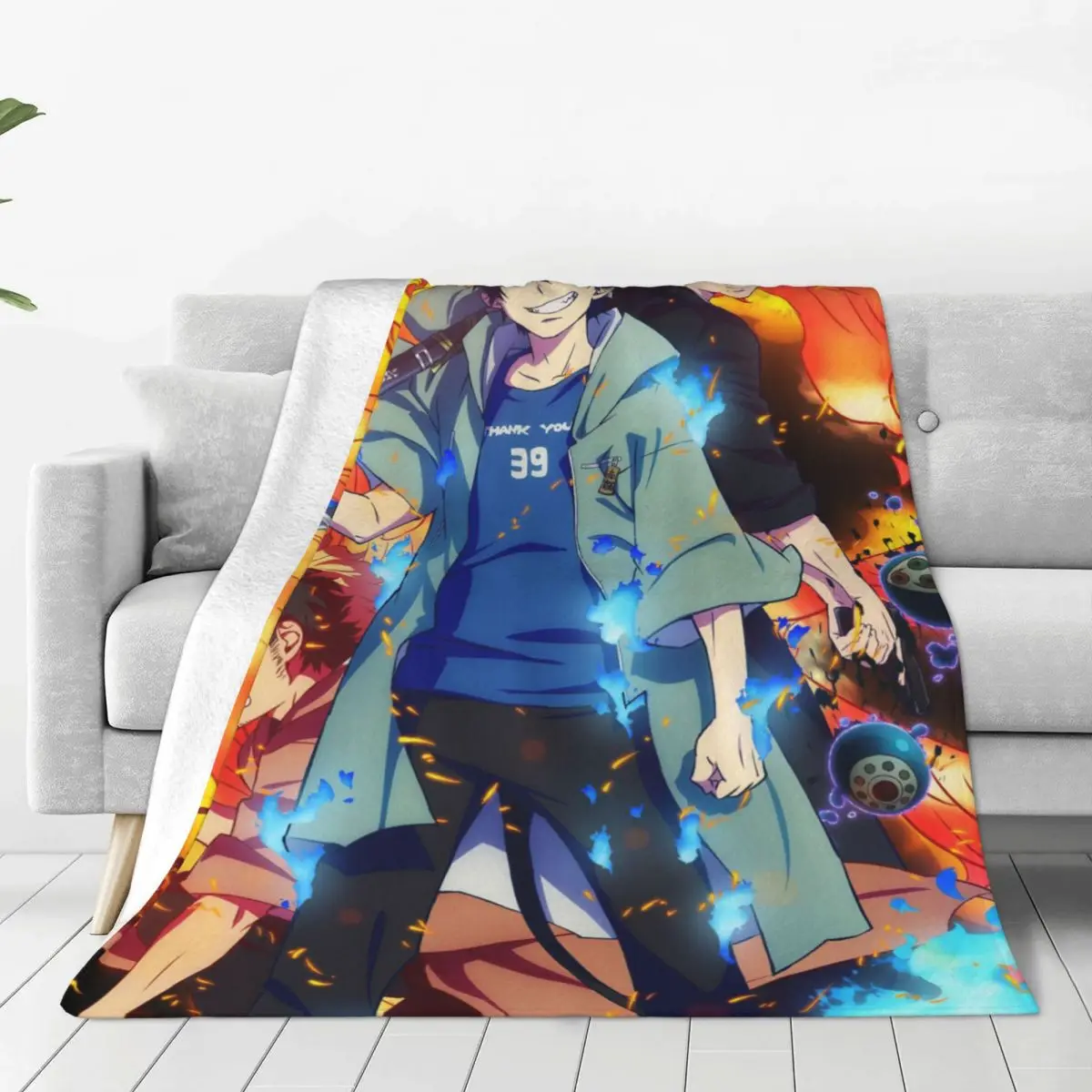 Blue Exorcist Anime Knitted Blankets Flannel Cosplay 3D Cartoon Soft Throw Blanket for Car Sofa Couch Bed Rug