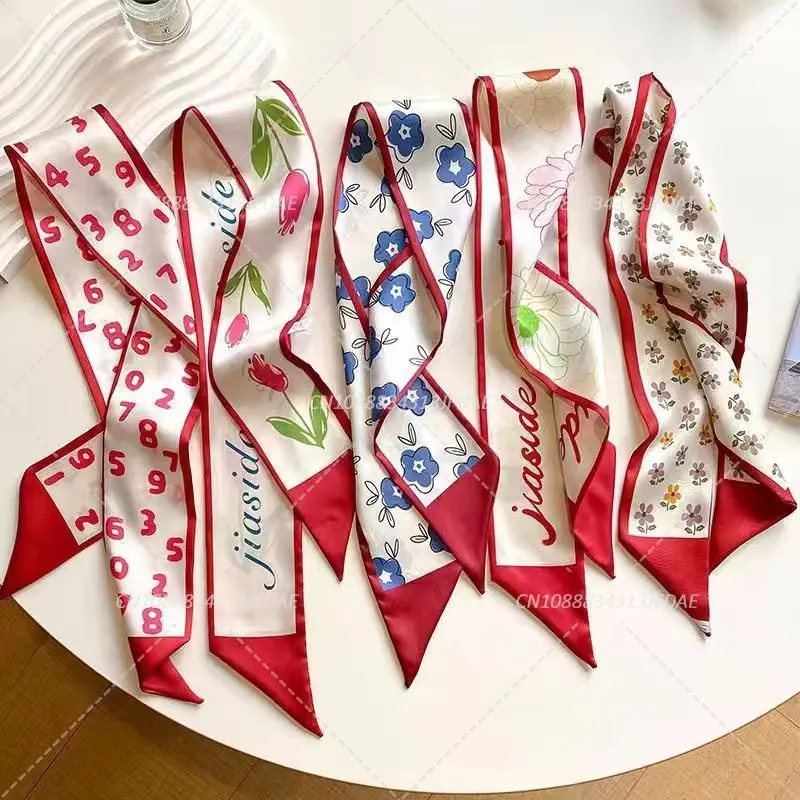 

Серия шелковый атласный шарф женские тканевые ленты для волос аксессуары для головных уборов женские шарфы ленты завязки на шею для ручки сумки