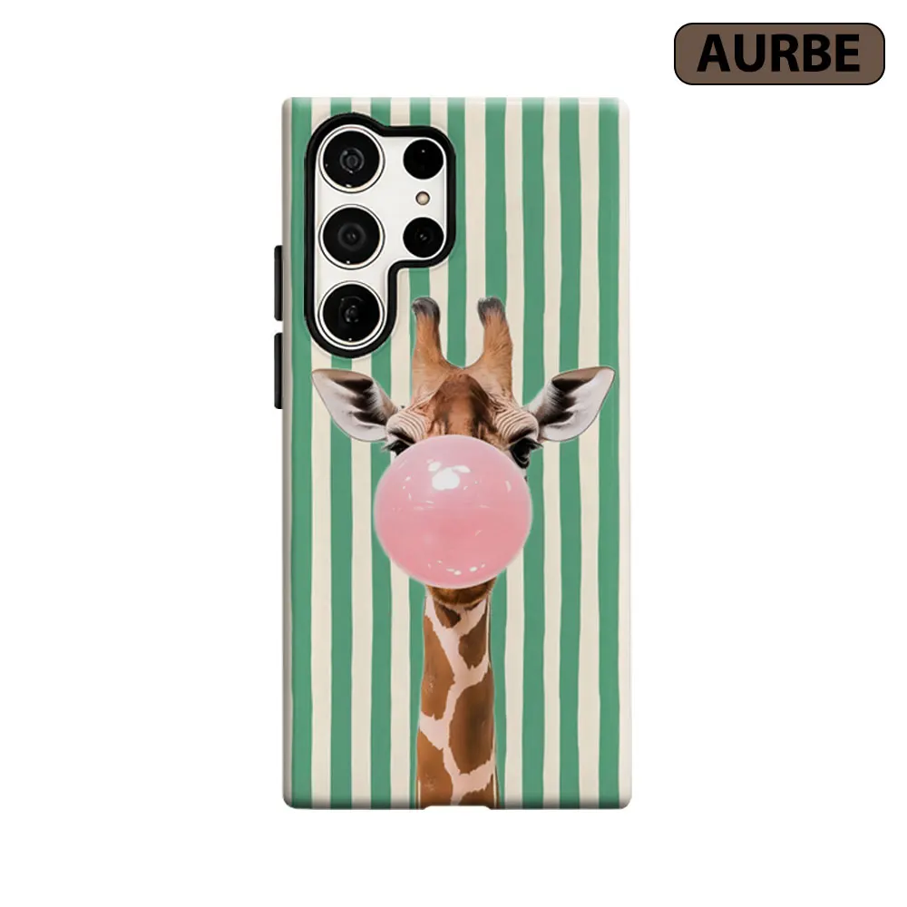 Aurbe Handyhülle für Samsung Galaxy S26 S25 S24 S23 Ultra Plus HD Hard Bubble Giraffe Doppelschicht-Filmhülle