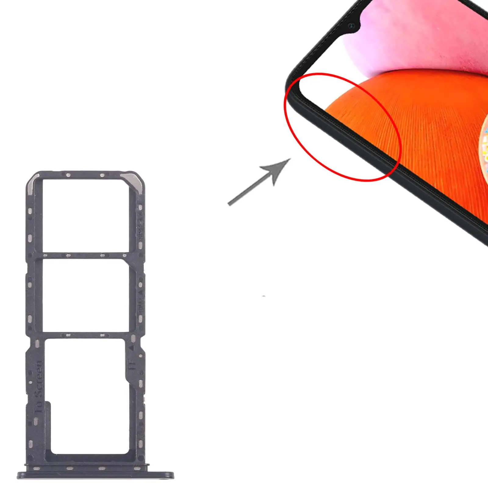 Dual SIM Card Tray for Samsung Galaxy A14 5G SM-A146P SIM Card Tray + SIM Card Tray + Micro SD Card Tray