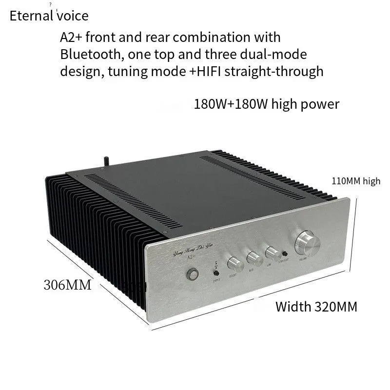 The new A2+ audio fever grade HIFI combined with high-power Bluetooth amplifier Power: 180WX2 Impedance: 4-8ω Channel: 2