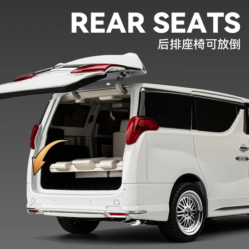 (Boxed) Simulation 1:18 Electric Door Toyota Elfa Alloy Car Model Ornament Toy Delivery