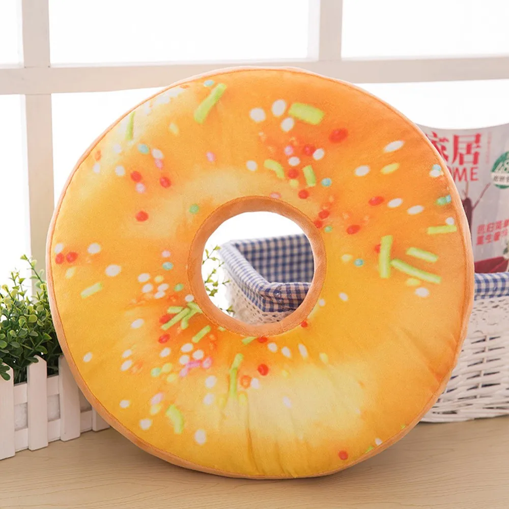 Sofa Decorative Cushions Soft Plush Pillow Stuffed Seat Pad Sweet Donut Foods Cushion Case Toys Pillow covers decorative подушки