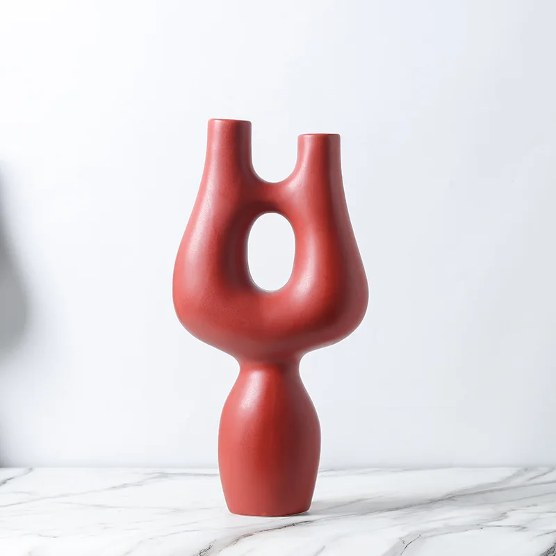 Geometric tree branch ceramic flower vase decoration  style modern Nordic minimalist bookshelf wine cabinet foyer decoration