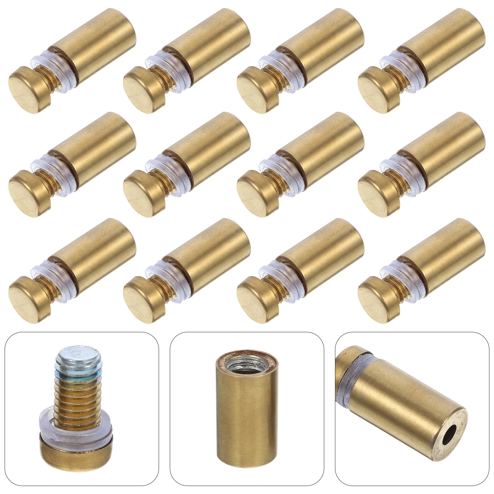 

12Pcs Stainless Steel Advertising Screw Nails Standoff Nails for Sign Holders Glass Acrylic Advertising Display Wall Mounts