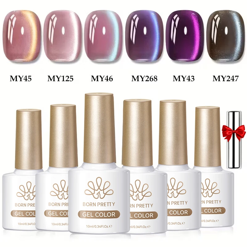 ولد جميلة 6 قطعة/المجموعة الزجاج حبة بريق القط المغناطيسي هلام مسمار مجموعة طلاء الأظافر نقع قبالة جميع ل مانيكير مستلزمات الأظافر #4