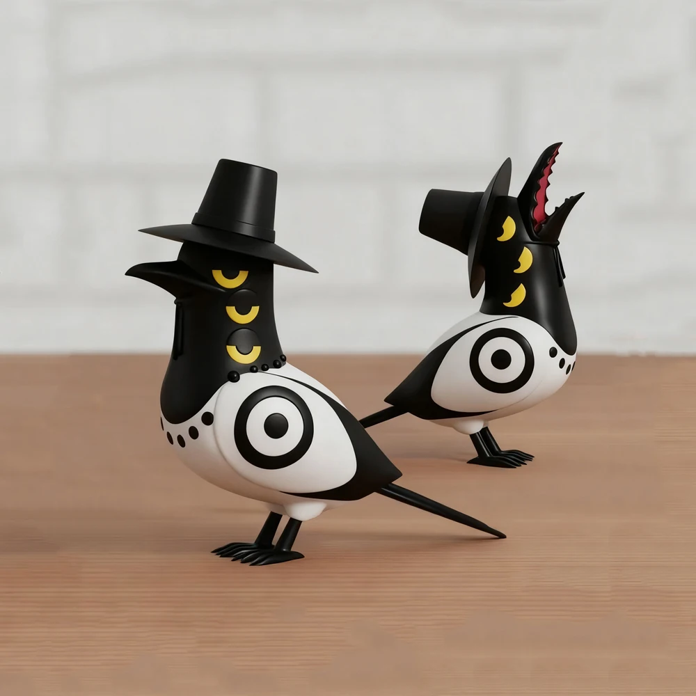 

Cosplay Lovely Movie Character Animal Crow Magpie Bird Funny Statues Home Ornament Sculpture Cute Desk Decor Figurines Model Toy