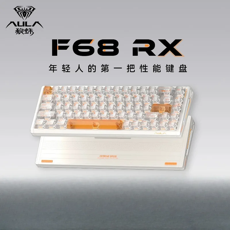 Aula F68RX Magnetic Switch Keyboard Aluminum Alloy Positioning Plate Transparent Keycaps 8k Low Latency Gaming Keyboard Gamer
