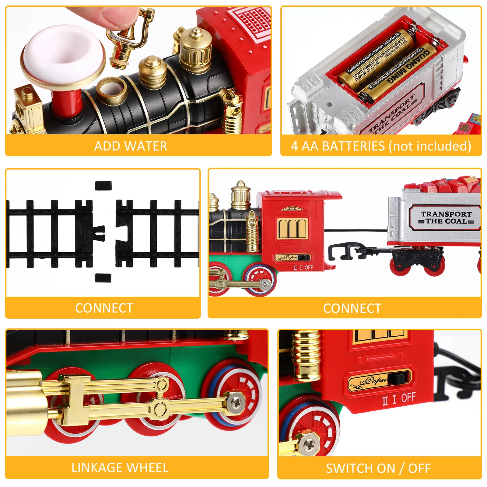 Tren pequeño niño modelo trenes árbol de Navidad juguete plástico motor de vapor locomotora eléctrica