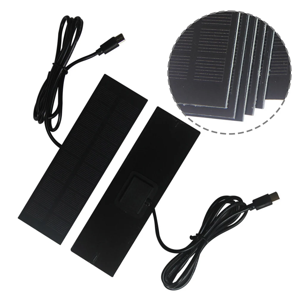 1W 5V Solar Charging Panel with Type-C Output, Weatherproof for Outdoor Camping, Phone and Battery Charger (148*45*2mm)
