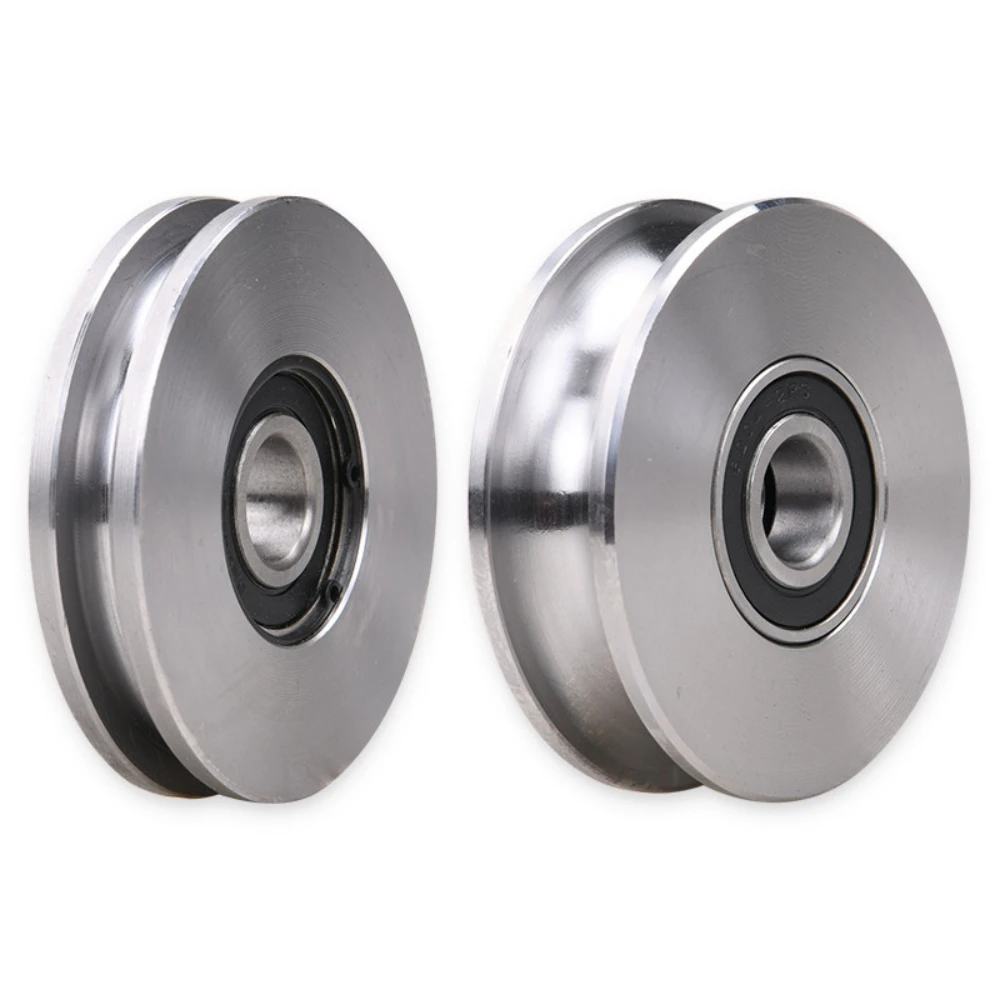 1pcs 45 Steel U-shaped Wire Rope Pulley with Sliding Bearings For Steel Track Wheel Round Tube Wheel Guide Wheel Dia 50mm~82mm