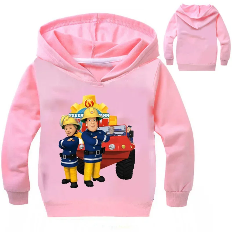 2-16Y Baby Firefighter Fireman Sam Hoodie Kids Fashion Hoodies and Sweatshirts Toddler Boys Brandweerman Sam Clothes Girl Blouse