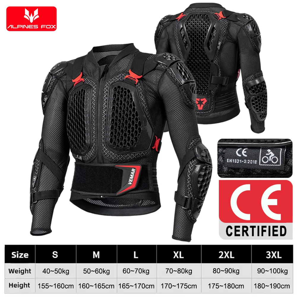 VEMAR 2025 Mannen Nieuwe Motorjas Moto Body Armor MX Armor Motocross Racing Jas CE Goedkeuring Motor Moto Bescherming Gear
