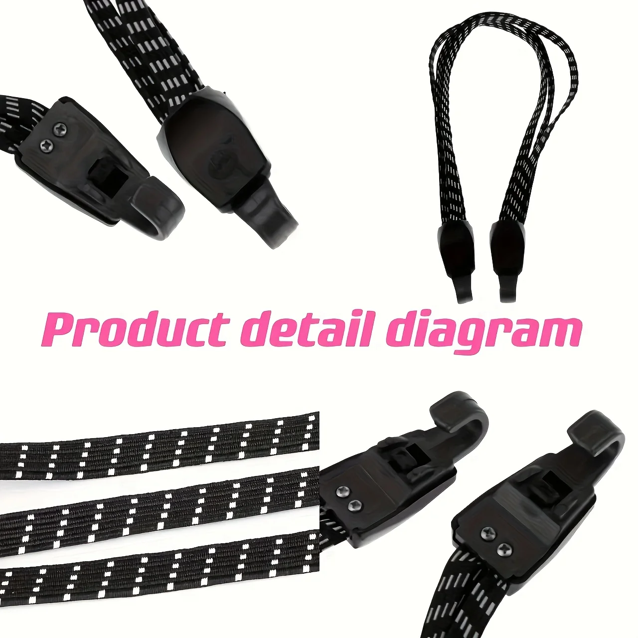 3‑in‑1 Elastic Bike Strap with Hooks, Multi‑Purpose Secure Luggage Cargo Binding Net for Mountain Road Cycling