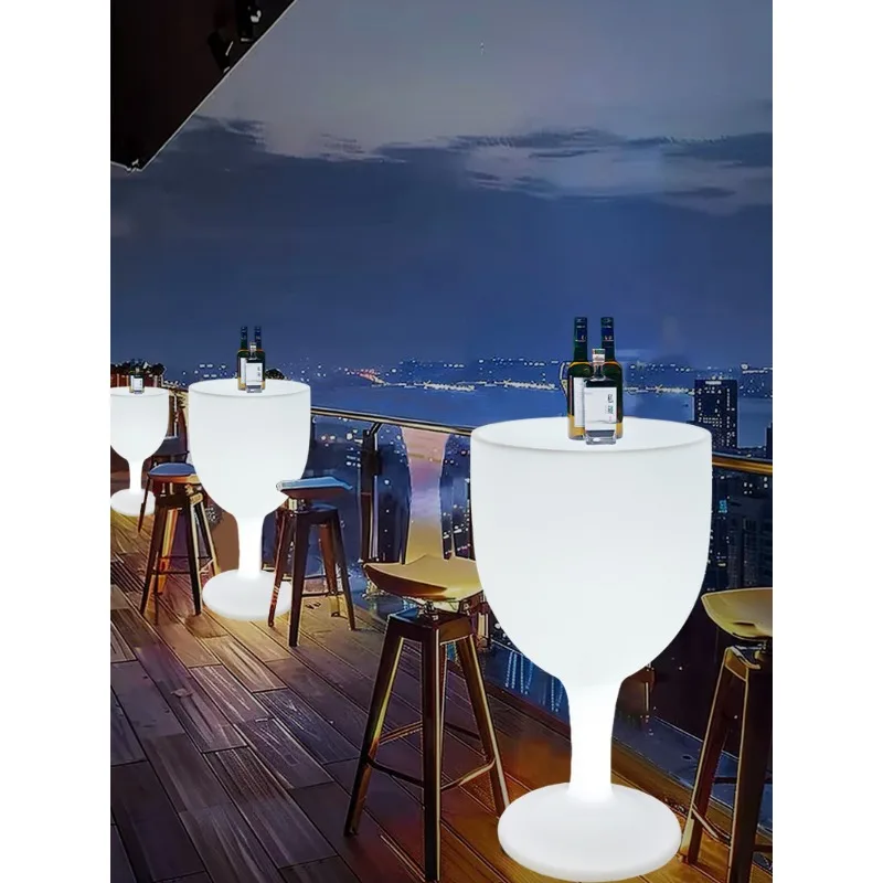 Luminous wine glass booth tall table nightclub stand bar table and chairs outdoor activities drinks coffee table