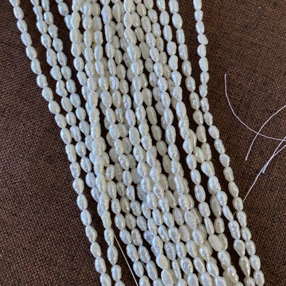 

Natural Freshwater Pearl Rice-Shaped Beads 4-5mm for DIY Jewelry Making Wedding Accessories Women's Necklace Bracelet