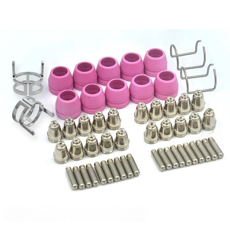 PZHI-AG60 SG55 Plasma Cutting Torch Replacement Parts Set 54Pcs Electrode Nozzle Ceramic Cup Consumables Kit For Plasma Cuts