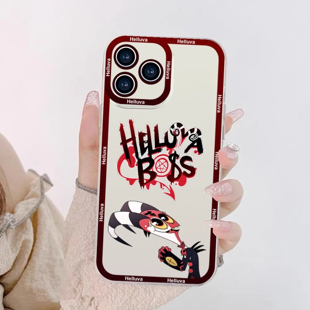 H-Helluva Boss Cartoon Phone Case For iPhone 11 12 Mini 13 14 Pro Max Transparent Shell