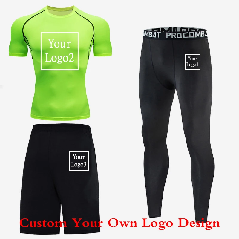 

Men's Custom Logo T Shirt Outdoor Fitness Gym Training T-Shirt Jogging Running T-Shirt Compression Shirts Sweat Suit