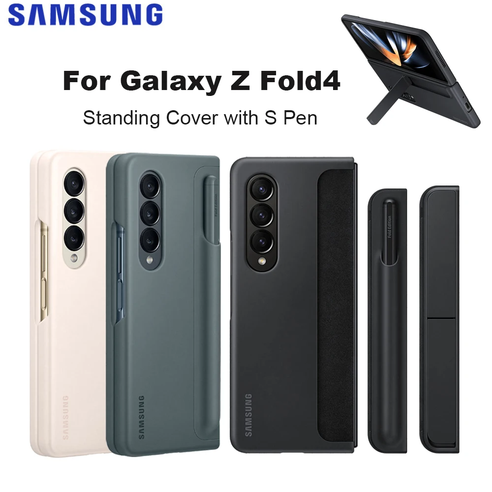 

Original Samsung Standing Cover with Pen for Galaxy Z Fold4 Smartphone Phone Case Including S Pen Protective Case EF-OF93P