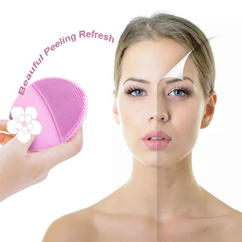 Portable Vibration Makeup Food Grade Silicone Facial Brush Deeply Washing Smart Beauty Waterproof Electric Massage Puff Cleaner