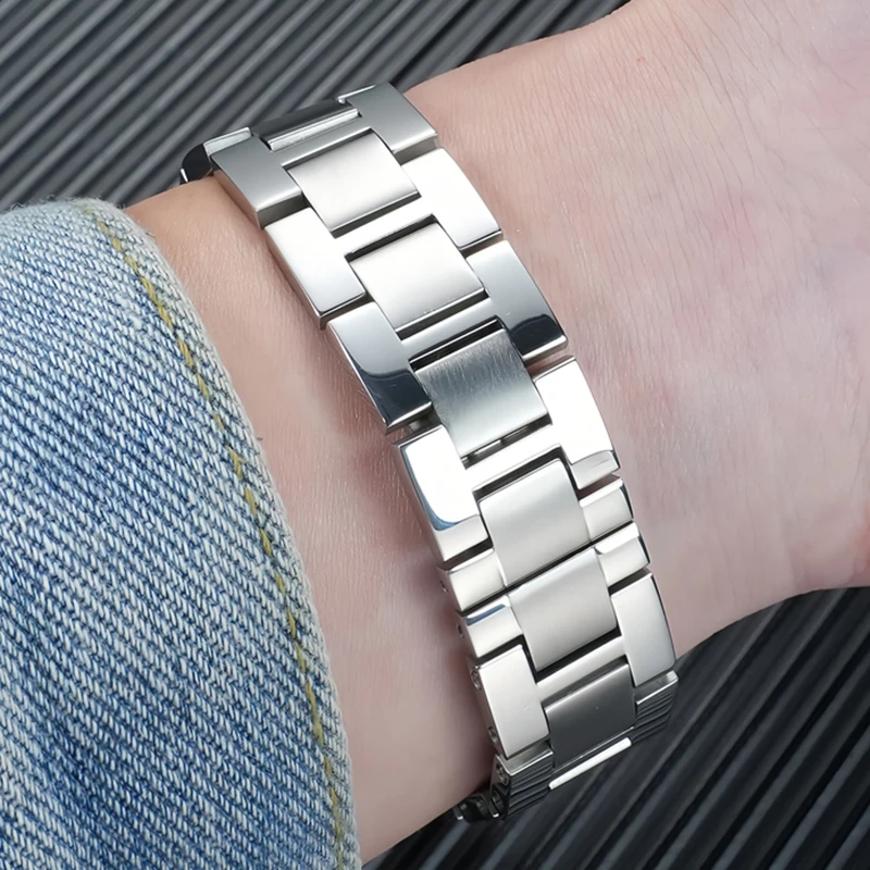 

Ремешок для часов из нержавеющей стали 19*12 мм для Cartier, быстросъемный стальной браслет для мужчин и женщин, серия PASHA, браслет с выемкой.