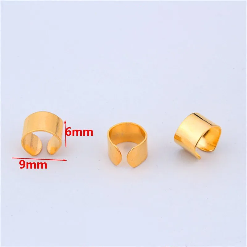 10pcs Metal Hair Rings Beads Cuffs Tube Charms Dreadlock Dread Hair Braid Non-Piercing Ear Clip Beard Jewelry Hair Accessories