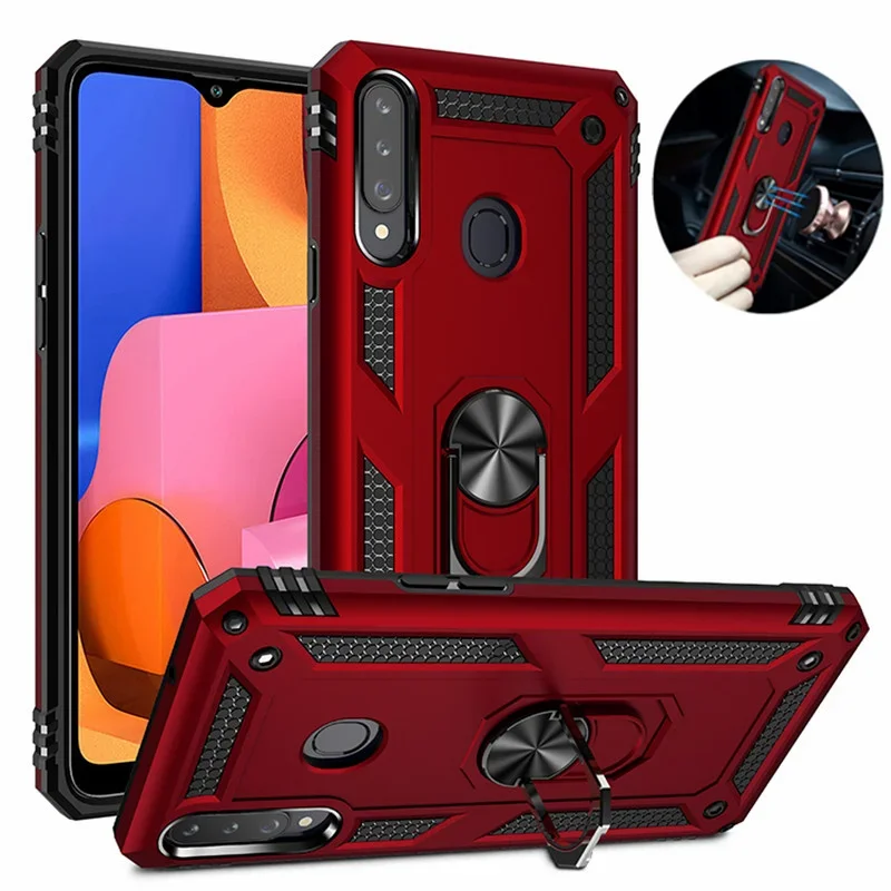 For Samsung Galaxy A10 A20 A30 A40 A50 A70 A10E A20E Armor Car magnet Case For A10S A20S A30S A01 A11 A21 A31 A41 A51 A71 5G