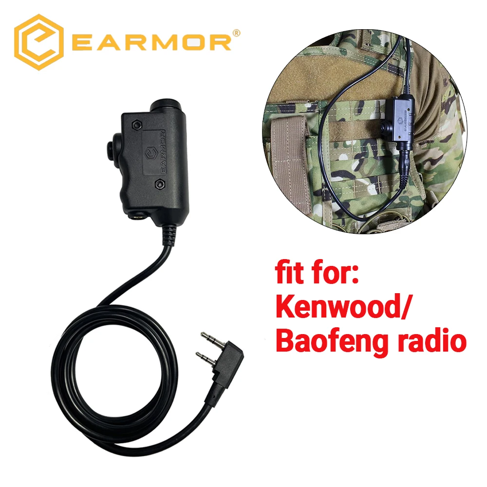 Earmor m32 se tático tiro fone de ouvido caça redução ruído earmuffs com capacete arco suportes, m51 ptt para comunicação