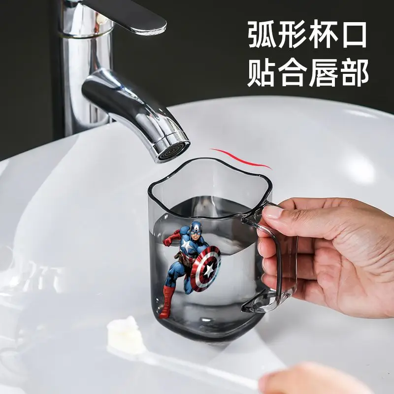 Marvel Spider-Man Iron Man Captain America Cartoon Plastic Cup Creative Personalized Mouthwash Cup Children\'s Teeth Brushing Cup