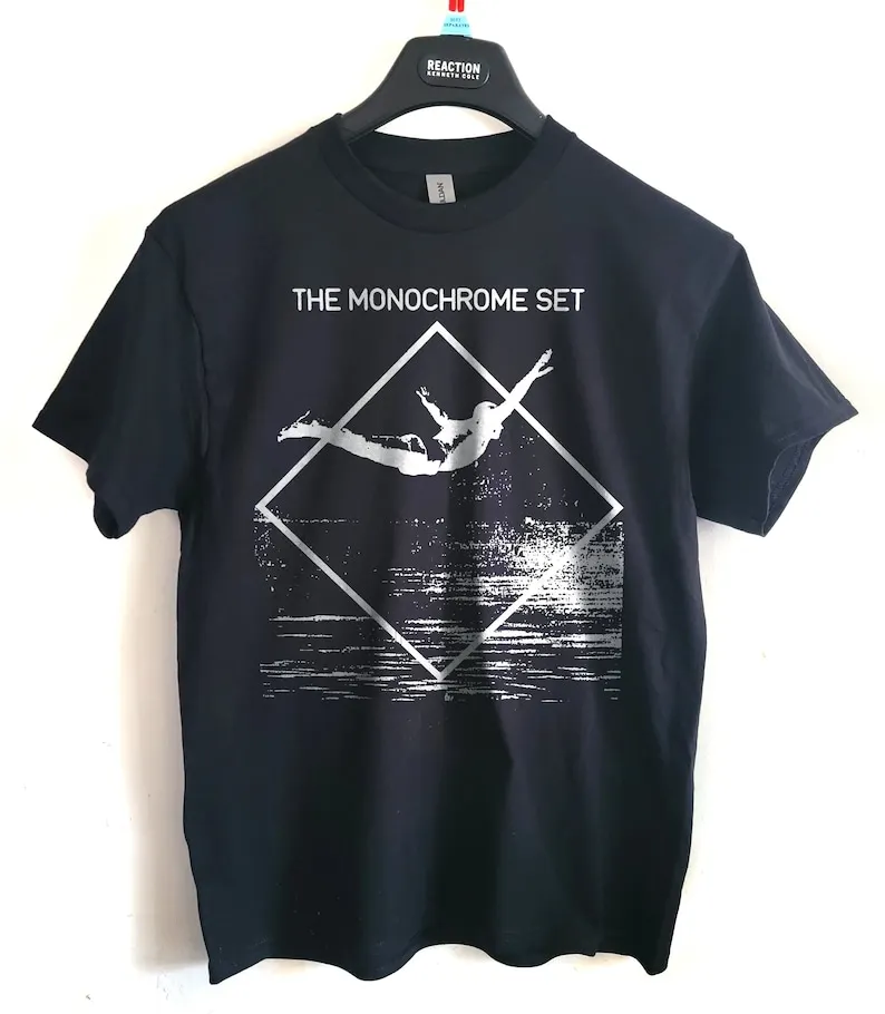 Monochrome set T shirt screen print short sleeve shirt cotton