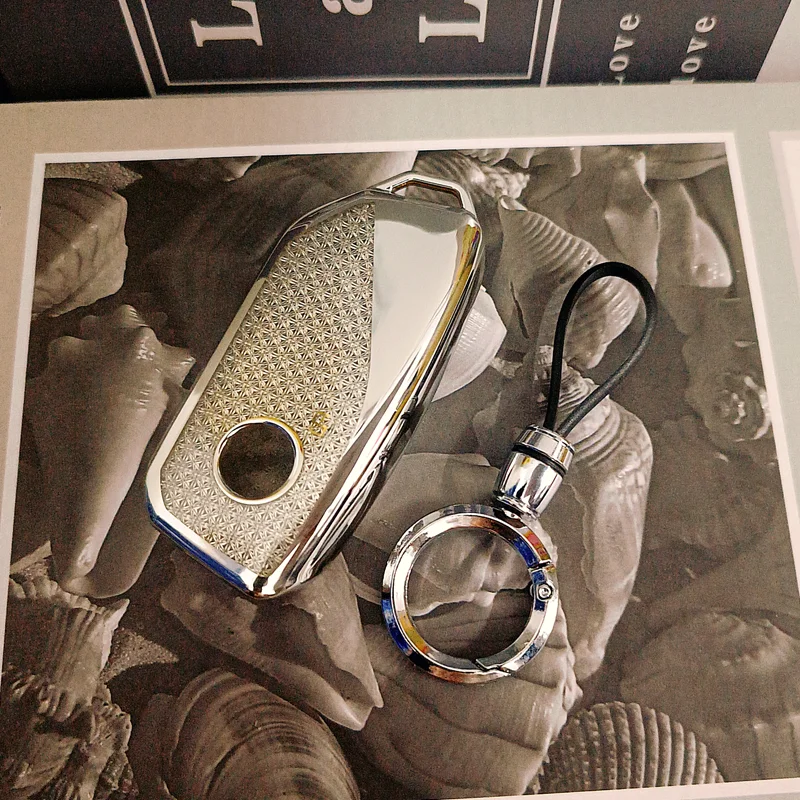 الماس الأبيض بولي يوريثان لسيارات BMW I7 X7 G07 LCI IX I20 X1 U11 7 Series G70 G09 XM U06 G81 M3 غطاء علبة السيارة عن بعد فوب سلسلة المفاتيح الدائري