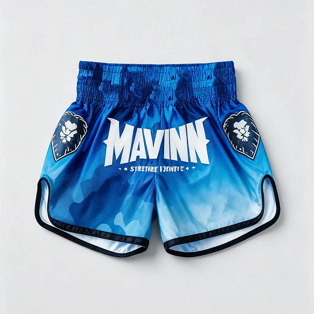 Neue Herren Muay Thai Shorts, Achteckige Käfig-Trainings-Sportshorts, Übergroße Atmungsaktive Schnelltrocknende MMA-Kampf-Nachthosen – Detail 4