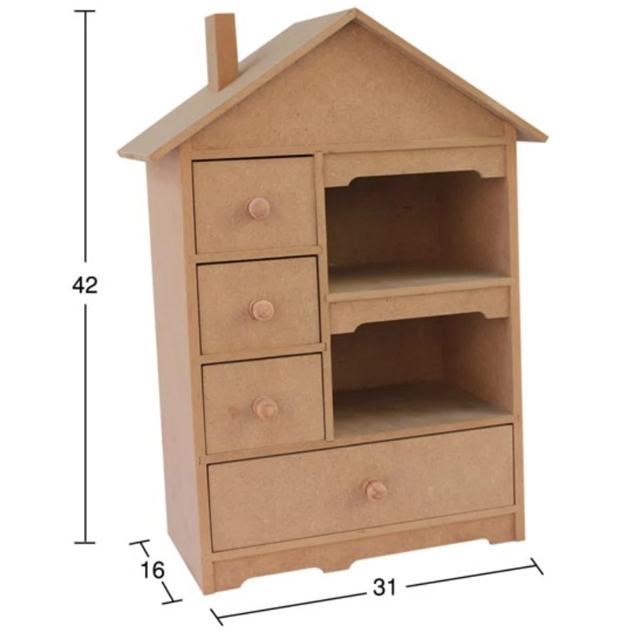 KU315 drawer house box, painted wooden Mdf box