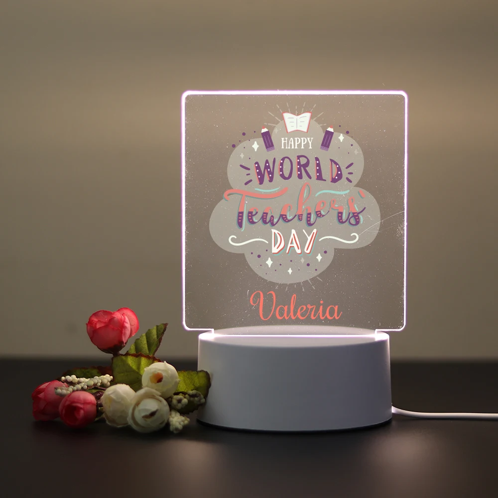 Personalized Custom Teacher Cute  Night Light 3D Illusion Lamp For Home Decoration Children'S Lamp image 3